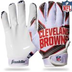 Franklin Sports NFL Cleveland Browns Youth Football Receiver Gloves, White, X-Small/Small