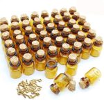 JKLcom 0.5 ml Small Mini Glass Bottles with Corks Dark Brown Small Corks Bottles Amber Glass Vials for Party Wedding Jewelry Making Miniature Altered Art,50 Pcs
