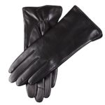WARMEN Women’s Touchscreen Texting Genuine Nappa Leather Glove Winter Warm Simple Plain Cashmere & Wool Blend Lined Gloves (Medium (7), Black (2017 New Touchscreen/Cashmere Blend Lining))