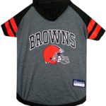 NFL Cleveland Browns Hoodie for Dogs & Cats. | NFL Football Licensed Dog Hoody Tee Shirt, Large| Sports Hoody T-Shirt for Pets | Licensed Sporty Dog Shirt