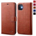 OCASE iPhone 11 Case, iPhone 11 Wallet Case with Card Holder, Leather Flip Case with Kickstand and Magnetic Closure, TPU Shockproof Interior Protective Cover for iPhone 11 6.1 Inch (Brown)