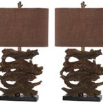 Safavieh Lighting Collection Forester Brown 26.5-inch Table Lamp (Set of 2)