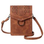 MINICAT Women Portable Small Crossbody Bags Cell Phone Purse Wallet with Credit Card Slots(Brown-RFID Blocking)