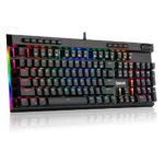 Redragon K580-PRO RGB Backlit Mechanical Gaming Keyboard 104 Keys Anti-ghosting with Macro Keys & Dedicated Media Controls, Onboard Macro Recording (Optical Brown Switches)