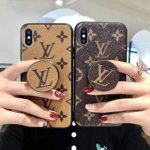 Vintage Monogram iPhone 8 Case, iPhone 7 Case, Light Brown Luxury TPU Case with Stander for iPhone 8 / iPhone 7 -US Fast Deliver