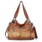Angel Barcelo Roomy Fashion Hobo Womens Handbags Ladies Purse Satchel Shoulder Bags Tote Washed Leather Bag (Brown)