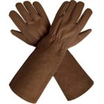 CCBETTER Rose Pruning Gloves with Extra Long Cowhide Sleeves for Men and Women,Breathable Goatskin Leather Thorn Proof Gardening Gauntlet Gloves, Best Garden Gifts & Tools for Gardener and Farmer