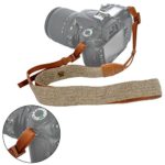 pangshi Universal Camera Shoulder Neck Strap Adjustable Vintage Belt for All DSLR Camcorder Canon Nikon Sony Pentax – White and Brown Weave