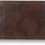 Dockers Men’s Leather Bifold Wallet – RFID Blocking Classic Single Fold with Extra Card Slots and ID Window,Rfid-brown
