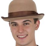 Jacobson Hat Company Men’s Roaring 20’s Tan Felt Derby Light Brown Bowler Top Hat Costume Accessory ,Tan / Brown ,One Size