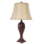 Mestar Classical Wood Look Table Lamp – Bedroom Bedside Lamp – Desk Lamp – Living Room Family Room Lamp – Dorm Room Lamp – Standard Lamp(Dark Brown)