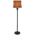 59.5″H Outdoor / Indoor Basketweave Floor Lamp – Brown