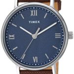 Timex Men’s TW2T34800 Southview 41 Brown/Silver/Blue Leather Strap Watch