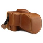 MegaGear MG1609 Ever Ready Leather Camera Case compatible with Canon EOS Rebel T7 (18-55mm), 2000D (18-55mm) – Light Brown