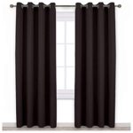 NICETOWN Bedroom Blackout Curtains and Drapes – Energy Smart Thermal Insulated Solid Grommet Blackout Draperies for Living Room (2 Panels, 52 inches x 84 inches, Toffee Brown)