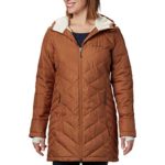 Columbia Women’s Standard Heavenly Long Hooded Jacket, Camel Brown, X-Large