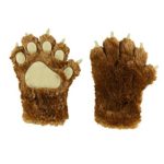 Bear Dino Animal Paw Claw Costume Cosplay Gloves Mitts for Adult Kids by LazyOne (Brown Mitt, Small)