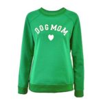 ANJUNIE Mom Women’s Velvet Pullover Fashionable Long Sleeve Sweater Casual Sweatshirt Printing Tops Coat(Green,XXL)