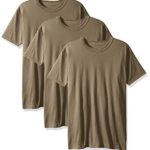 Soffe Men’s 3 Pack-USA Poly Cotton Military Tee, Tan, Large