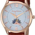 Tommy Bahama Men’s Stainless Steel Japanese-Quartz Leather Calfskin Strap, Brown, 19.4 Casual Watch (Model: 37TB00090-03)