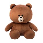 LINE FRIENDS Plush Figure – Brown Character Design Stuffed Animal Toy 30″
