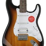 Squier by Fender Bullet Stratocaster Beginner Hard Tail Electric Guitar – HSS – Brown Sunburst