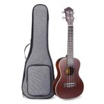 Ranch Concert Ukulele 23 inch Professional Wooden ukelele Instrument with 12 Free Online Lessons and Padded Gig Bag – Brown Coffee