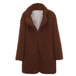TianWlio Wool Coat for Women Winter Sale Faux Fur Hoodie Outwear Blouse Winter Warm Solid Jacket Overcoat Windbreaker Dark Brown