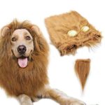 Dog Lion Mane,Gimilife Lion Mane Wig Costumes for Small Medium Large Sized Dog With Ears & Tail,Fancy Lion Hair For Holiday Photo Shoots Party Festival Occasion (L Size,Light Brown)