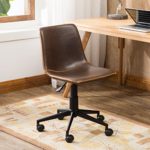 Roundhill Furniture OF1012BR Cesena Faux Leather 360 Swivel Air Lift Office Chair, Brown