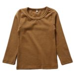 KISBINI Unisex Toddler Big Girls Long Sleeve Cotton Tees Kids T-Shirt Coffee 7T