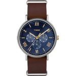Timex Men’s TW2R81900 Southview 41 Multifunction Brown/Blue Leather Slip-Thru Strap Watch