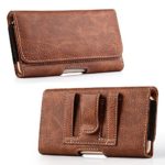 LUXMO Classic Leather Case for iPhone 6 Horizontal Shockproof Flip Cover Protective Holster Pouch [Belt Clip + Belt Loops + Magnetic Closure] Compatible with iPhone 6/6s/7/8 Wallet Case (Brown)