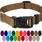 Country Brook Design – Deluxe Nylon Dog Collars-Various Colors & Sizes Available (Small, 3/4 Inch Wide, Coyote Tan)