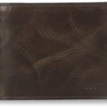 Fossil Men’s RFID Flip ID Bifold Wallet, Dark Brown, One Size