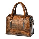 Womens Retro Leather Shoulder Messenger Bag, Ladies Shopping Party Working Top-Handle Bags Phone Cosmetic Handbag (Brown)