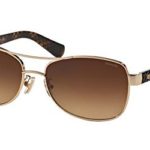 Coach Women’s HC7054 Sunglasses Light Gold/Dark Tortoise/Brown Gradient 56mm