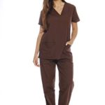 Just Love 22256V-XL Chocolate Women’s Scrub Sets/Medical Scrubs/Nursing Scrubs