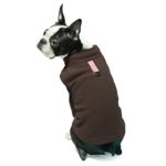 Gooby – Fleece Vest, Small Dog Pullover Fleece Jacket with Leash Ring, Brown, X-Large
