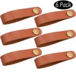 Guitar Headstock Adapter Strap 6pcs Brown Guitar Neck Strap Leather Headstock Strap Lock