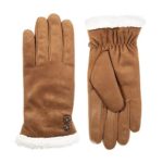isotoner Microfiber Women’s Gloves, Touchscreen Technology, Water Repellent, Cognac, S/M