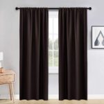 PONY DANCE Living Room Curtains – 42 x 90 inches Brown Home Decoration Room Darkening Thermal Insulated Blackout Window Treatments/Draperies Block Light Protect Privacy, 2 Pieces