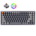 Keychron K2 Wireless Bluetooth/USB Wired Gaming Mechanical Keyboard, Compact 84 Keys RGB LED Backlit Brown Switch N-Key Rollover, Aluminum Frame for Mac Windows