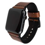 Grit & Grazia Premium Leather Apple Watch Band for 42mm 44mm, Stylish Replacement Vintage Apple Watch Leather Bands for Men iWatch Series 4, Series 3 2 1 with Stainless Steel Buckle (Chestnut Brown)