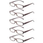 Reading Glasses Comb Pack of Multiple Fashion Men and Women Spring Hinge Readers (5 Pack Brown, 1.25)