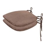 Nobildonna 2 Pack Brown 17″ x 16″ Memory Foam Chair Pad with Ties Kitchen Dining Home Décor
