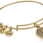 Alex and Ani Initial Expandable Wire Bangle Bracelet, 2.5″
