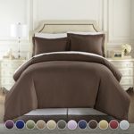 Hotel Luxury 3pc Duvet Cover Set-1500 Thread Count Egyptian Quality Ultra Silky Soft Premium Bedding Collection-King Size Brown