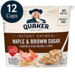 Quaker Instant Oatmeal Express Cups, Maple & Brown Sugar, 12 Count