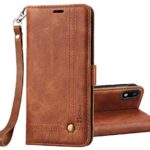 Ferilinso Case for Samsung Galaxy A10E,Elegant Retro Leather with ID Credit Card Slot Holder Flip Cover Stand Magnetic Closure Case for Case Samsung Galaxy A10E-Brown